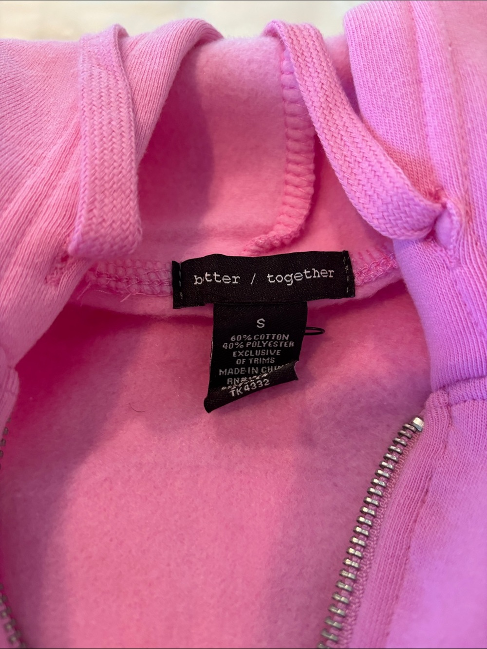 Pink Zip-Up Hoodie with Cute Ghost Patch - Picture 3 of 4